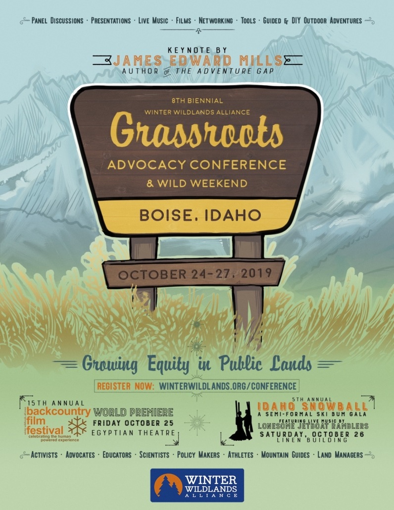 WWA Grassroots Conference4 The flyer for the Grassroots Conference, Wild Weekend, Backcountry Film Festival, and SnowSchool SnowBall